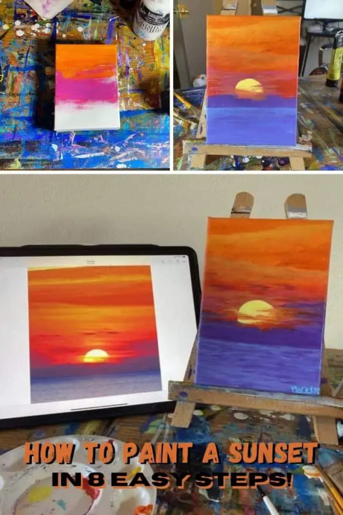 How To Paint a Sunset in 8 Easy Steps (Beginner Acrylic Painting) – Art ...