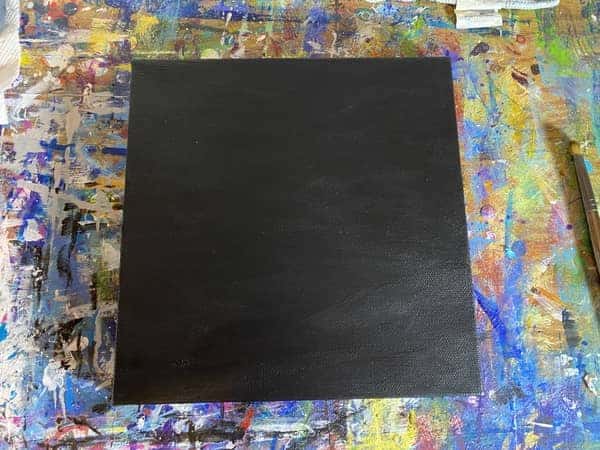 A canvas painted black